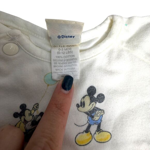 Mickey & Co Vintage Disney Mickey Sleep Gown Long Sleeve Size 0-3 Months - Picture 3 of 5